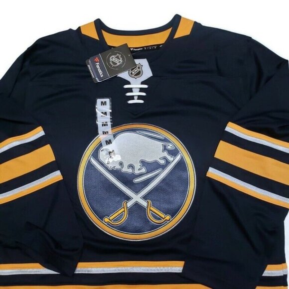 Fanatics NHL Buffalo Sabres Breakaway Home Jersey Blue Gold Mens Size M - Picture 2 of 8